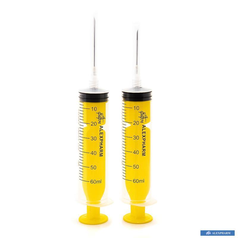 Шприц ін’єкційний 3-х компонентний одноразовий стерильний "ALEXPHARM" 60 мл Luer Lock з голкою, 16G (1,6x40 мм)